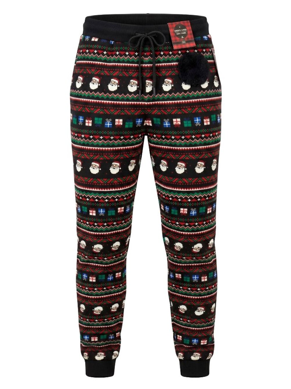 NWT ADTN Sherpa Lined Santa Joggers Girls Juniors Large Waist 28 Christmas Pants